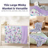 50 60 Inch, Toddler Blanket x Large Baby Blanket for Kids, Super Soft Warm Minky with Dotted Backing, Purple Floral