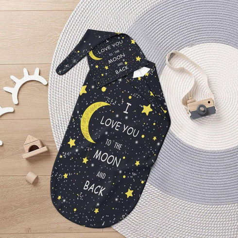 I Love You to The Moon and Back Newborn Baby Receiving Blanket with Beanie Hat Gifts for Boys and Girls