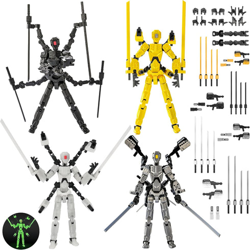Pekuality T13 Figure Set & Titan 13 Toys 4 Pack3d Printed Action Figures