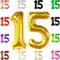 KatchOn Giant Gold Number 15 Balloons - 40 Inch Foil 15 Balloons for Birthday Party & Anniversary Decorations