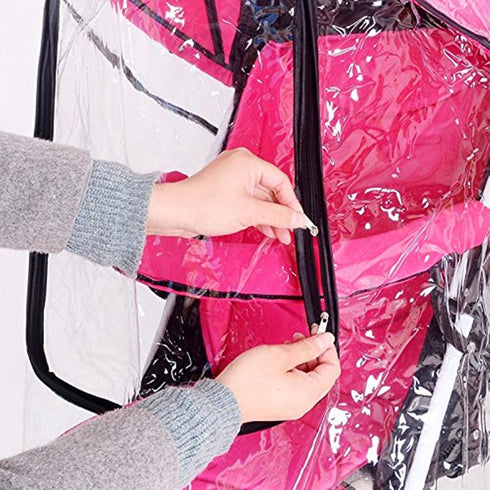 Breathable Stroller Rain Cover, Universal Weather Shield, Reusable Buggy Raincoat, Easy Installation for Pushchairs