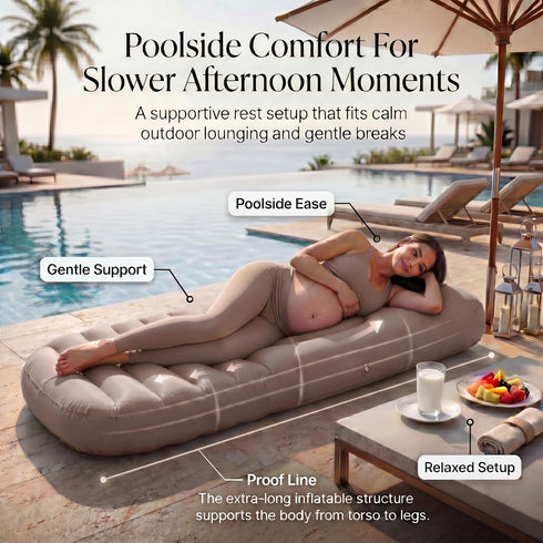 Lopecom Pregnancy Inflatable Pillow with a Hole, Prone Support Maternity Air Mattress with Pump, Supportive PVC
