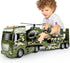 Dwi Dowellin Green Military Big Truck Toys,25.6" Semi Truck Toy with Helicopters