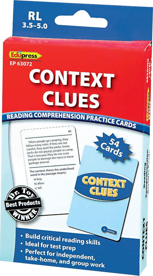 Edupress Context Clues Practice Cards, Levels 3.5-5.0, Blue