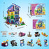 Set 1317 4 8-14+ HOGOKIDS Girls House Building with LED Light - PCS Friends Villa Block Toy with Car and Pool, Garden