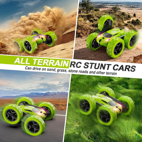 6+, 4WD 360 6 7 8 9 10 11 12 QUNREDA Remote Control Car for Kids Ages RC Cars Stunt Car Toy Double Sided Rotating