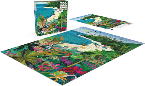 1000 Buffalo Games - Bonjour - Beach Butterfly - Piece Jigsaw Puzzle for Adults - Challenging Puzzle Perfect for Game