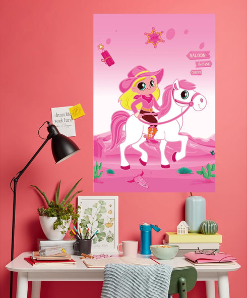 Cowgirl Birthday Party Decorations, Disco Pink Cowgirl Western Horse Favor Supplies, Pin The Boot on The Cowgirl Game.