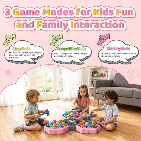 3 4 5 6+ 3-12 Hammers WAYKEE Whack a Game Mole, Toys for Year Old Girls Boys, Whack a Game for Kids, Gifts for Year Old