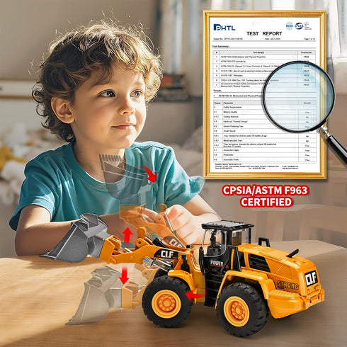 NOVAFUSION Bulldozer Bulldozer Bulldozers 3 Toys for Boys, Toy with Movable Front Loading Arm and Liftable Bucket, Toy