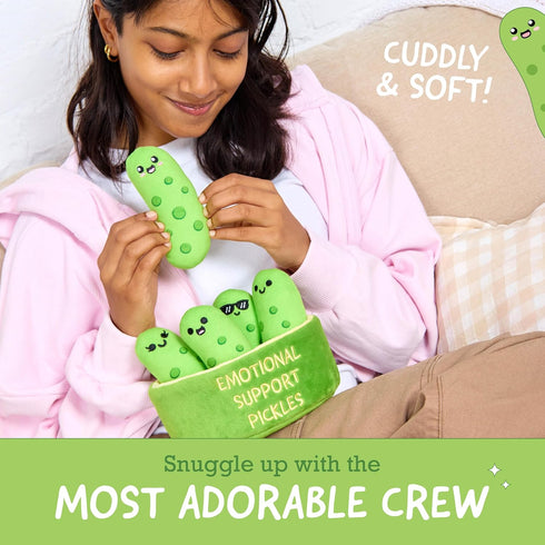 5 Emotional Support Pickles by Relatable, Cuddly Stuffed Animals and Toys, Squishy Toys and Plushies, Perfect Funny