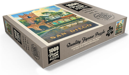 MyPuzzle San Diego, CA: Vintage Poster Balboa Park - Premium 1000 Piece Jigsaw Puzzle for Adults