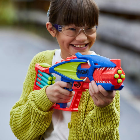 NERF DinoSquad Terrodak, 4 Blasting Foam Blasters, 12 Elite Dart Dinosaur Toys for Kids Outdoor Games