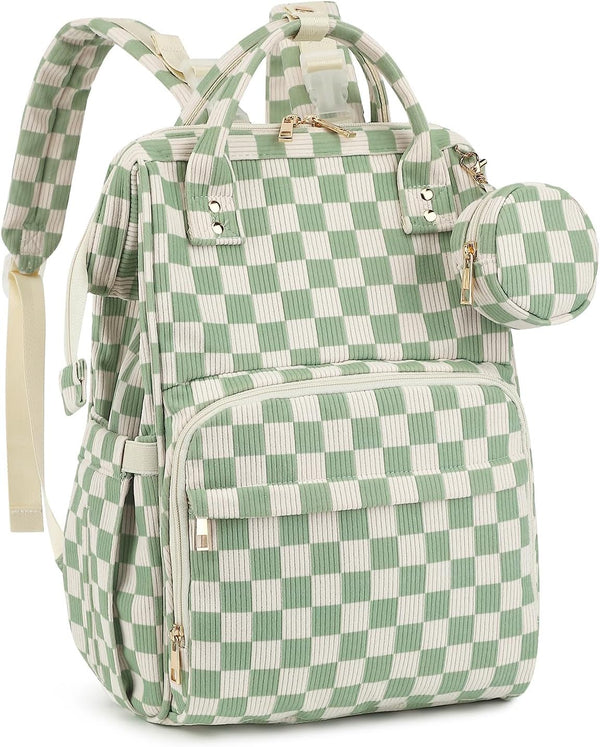 fufazfo Corduroy Diaper Bag Backpack, Large Capacity Multifunction Baby Diaper Bags for Women,