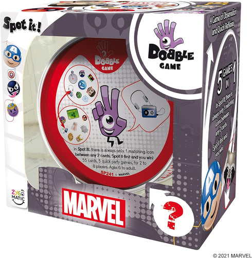 Zygomatic Spot It! Marvel Emojis, Fast-Paced Matching Card Game for Kids and Adults, 2-8 Players