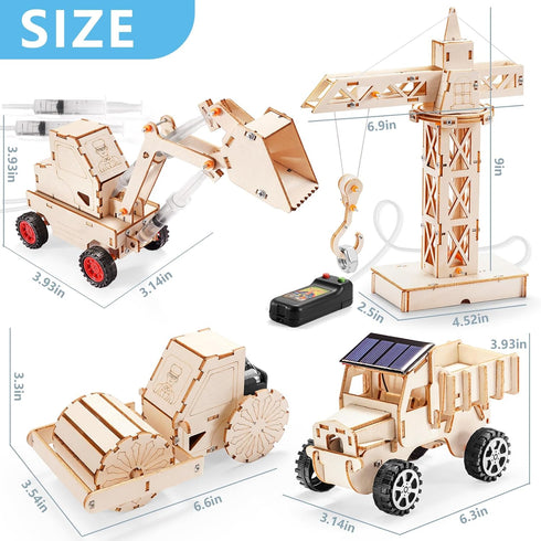 8-10 10-12, 8-12, 3D 8 10 13 12 14 STEM Kits for Kids Ages Wood Building Crafts Kit for Boys Model Car Kit, Wooden