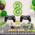 Video Game Party Balloons for Boys 8th Birthday Decorations - 2 Packs Game Controller Mylar Balloons with Green Number 8