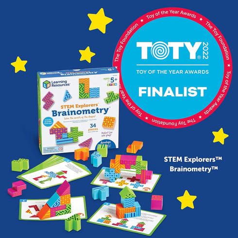 Learning Resources STEM Explorers Brainometry - 34 Pieces STEM Toys for Kids Ages 5+, Brain Teaser Games