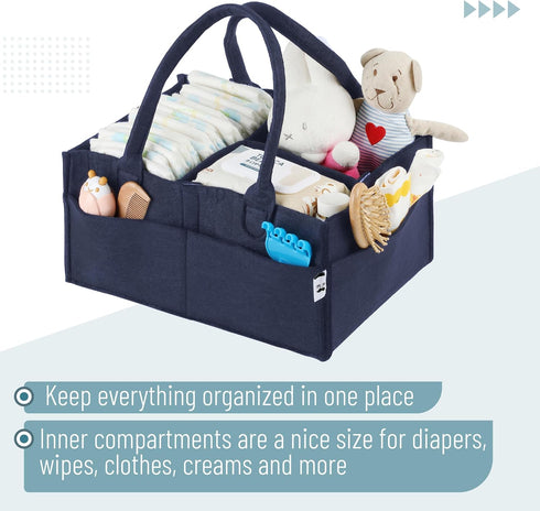 Mr. Pen Baby Diaper Organizer - Medium Navy Blue Nursery Storage Bin