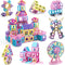 AOMIKS 154 Pcs Magnetic Building Blocks Educational & Inspirational Magnetic Stacking Blocks