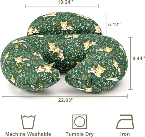 AMASKY Nursing Pillow for Breastfeeding, Animal Patterns Removable Cotton Cover, Support for Mom and Baby, Plus Size