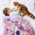Personalized Baby Blanket with Unicorn Pattern for Girls, Custom Kids Blanket with Name, Customized Receiving Swaddle