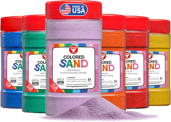 Hygloss Colored Sand for Crafts - 6 Assorted Colors - 1 lb