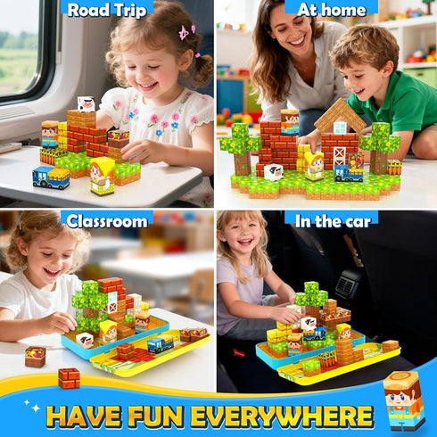 3 4 5 6 7 8 Soyee Magnetic Blocks Travel Toddler Toys Magnet Building Tiles Construction Cubes STEM Sensory Learning