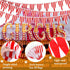 328ft 200 Pcs Carnival Circus Party Decorations - Red and White Striped Pennant Banner Flags for Celebration