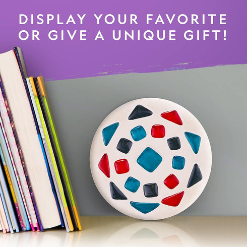 Mosaic Arts and Crafts Kit for Kids, Create 3 Glass Tile Mosaic Art Projects with Templates and Supplies