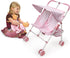 Badger Basket Double Doll Stroller - Foldable Tandem Stroller for Dolls with Canopy, Basket & Safety Belts