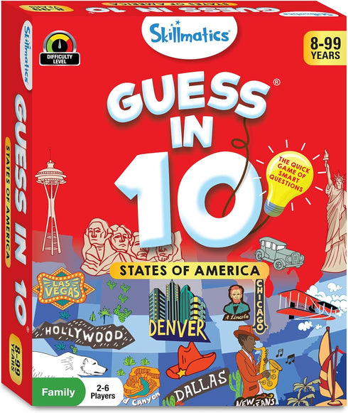 Skillmatics Card Game - Guess in 10 States of America, Educational Travel Toys for Kids, Ages 8 and Up