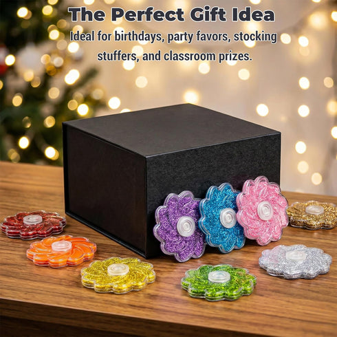 9 Pack, 3+,Anxiety Fidget Toys Fluid Glitter Fidget Spinners for Kids Age Relief Fidget Spinner,Party Favors Colorful