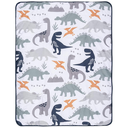 3 Set, Tummy Trend Lab Prehistoric Dinos Piece Crib Bedding Can Be Used As A Blanket Or A Playmat for Time, Includes