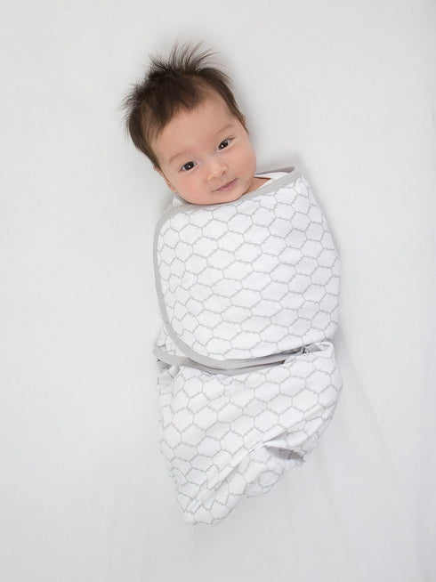 Set 3, Amazing Baby Swaddle Blanket with Adjustable Wrap, of Zebra, Confetti and Lattice, Sterling, Small