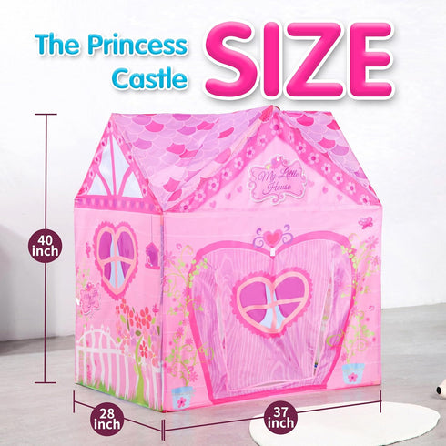 Kids Tent - Princess Castle Pink Tent for Kids - Indoor Playhouse for Kids Outdoor - Big Enough for 2-3 Little Kids