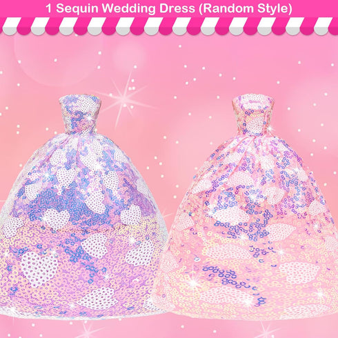 37 11.5 Inch 1Sequin 5 5 4 2 10 5 BARWA Pcs Doll Clothes and Accessories for Girl Dolls Including Wedding Gown, Tops