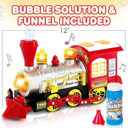 1-6 ArtCreativity Christmas Train Toy Bubble Machine for Kids, Bubble Blower Maker, Bubble Music Train for Kids