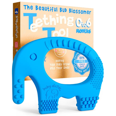 Teething Toys for Babies Age 0 to 6 Months - Baby Elefun 5X Pain Relief Smart Teether - Silicone Baby Teething Toy Ring