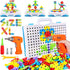 Educational Toys Building Blocks, 244 Pieces Electric Screwdriver DIY Kit for Kids Ages 4-10