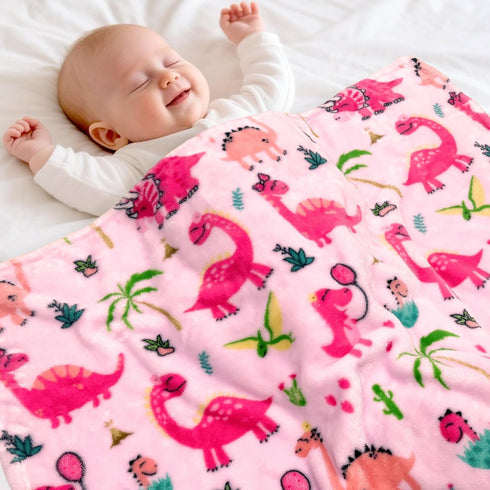 mermaker Toddler Blankets for Girls and Boys, Dinosaurs Blanket for Baby Shower
