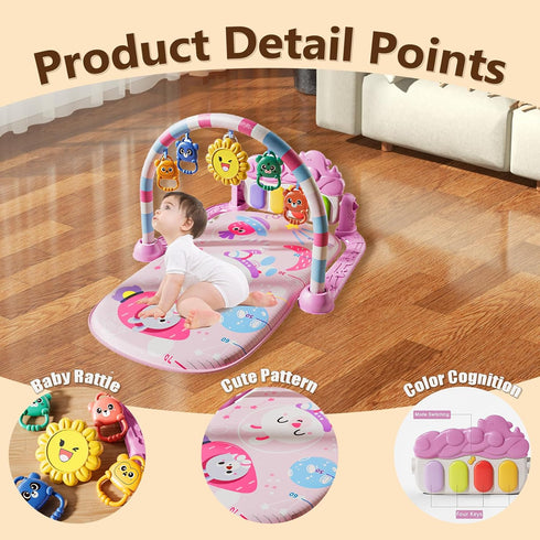 ALB Alive Lovely Baby Tummy 0 3 6 9 12 Alive Lovely Baby Gyms Play Mats, Musical Activity Center Baby Piano Gym Mat