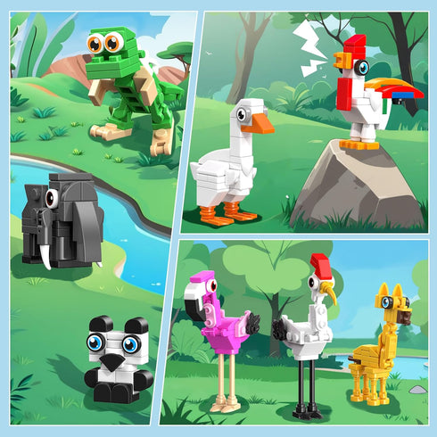 EITOLNR 32 Packs Sets 8-12 Party Favors Building Block for Kids,Mini Animal Building Toys for Classroom Prizes,Goodie