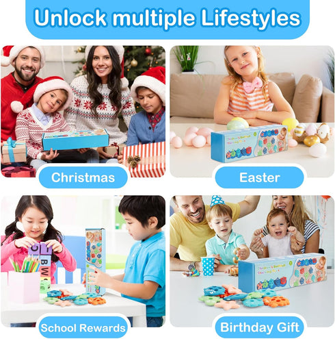 1-3 10 Set Baby Bath Toys, Mold Free Silicone Shape Sorting & Stacking Bath Toys for Kids Ages with Cute Floating