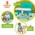6 3 Bright Starts Pop 'N Sit Portable Booster, Indoor/Outdoor Use, Floor Seat with Feeding Tray, Teal, Mos - Yrs