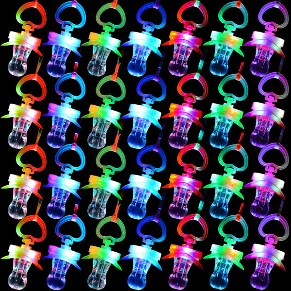 YOFOBU LED Pacificers LED Light Up Pacifiers Necklace Flashing Pacifiers Whistles LED Rave