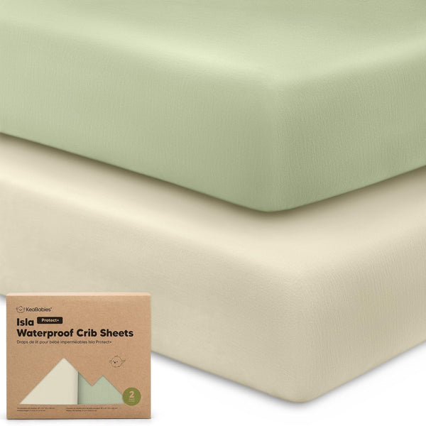 2-Pack Waterproof Baby Crib Sheets for Boys, Girls - 52x28 Viscose Derived
