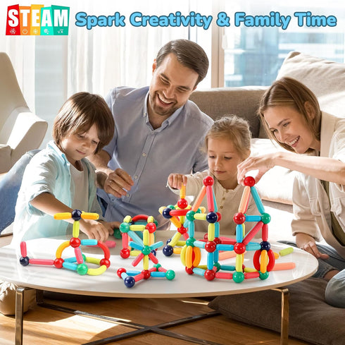 3+, Paaxido Magnetic Building Blocks - STEM Learning Toys for Kids Montessori Sensory Toys with Stronger Magnets