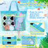 Collapsible Beach Buckets for Kids, Foldable Sand Buckets and Shovels with Mesh Bag, Silicone Sand Pails Travel Beach