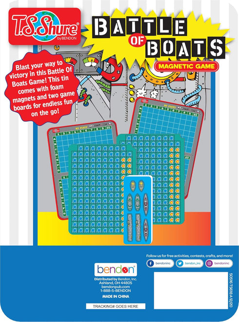 50516 TS Shure by Bendon Battle of The Boats Games Mini Magnetic Activity Tin with Illustrated Foam Magnets
